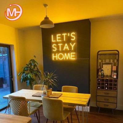 China FREE SHIPPING Custom Neon Sign LED Neon Lights Decoration Letter LEAVES STAY HOME for home for sale