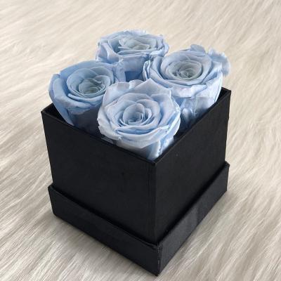 China Bridal Bouquets Wholesale Preserved Roses Everlasting Flower In Round Box Preserved Rose In Square Box for sale