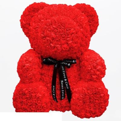 China Bridal Bouquets Most Popular Valentine Gift PE Foam Aritificial Flowers Teddy Rose Bear Mothers Christmas for sale