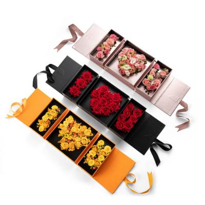 China Handmade Wholesale Romantic Valentine's Day Rose Flower Box Gift Box JE T'AIME for sale