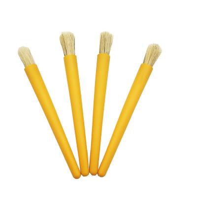 China Nylon Round Hog Bristle Paintbrush Kids Paint Stubby Plastic Handle Brush School Short Supplies The Paintbrush for sale