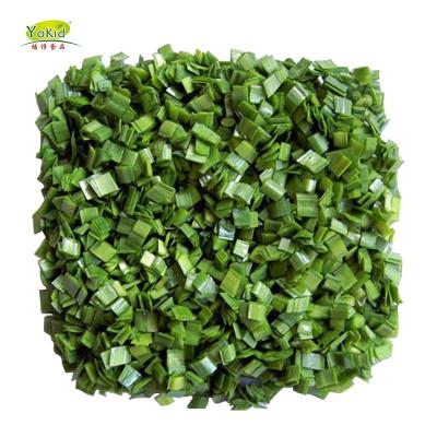 China FROZEN High Quality Grade A Cut IQF Chinese Green White Frozen Leek 3x3mm for sale