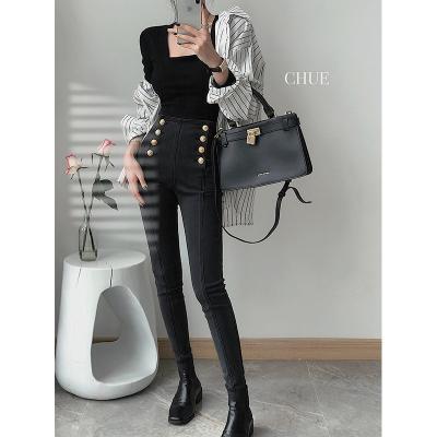 China Winter QUICK DRY clothes for black pants Jens Pant Women high waist denim women winter jeans stretch female skinny jeans pants for sale