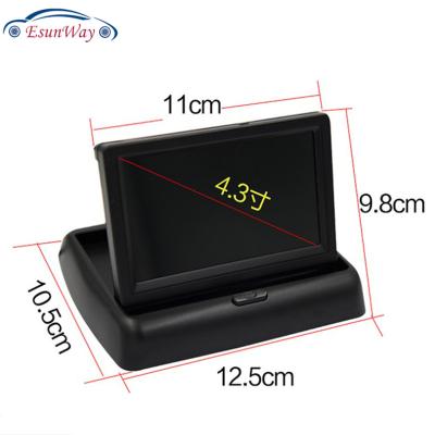 China Foldable 4.3Inch Color TFT LCD Reverse Rear View Monitor For Car Mount Camera 4.3