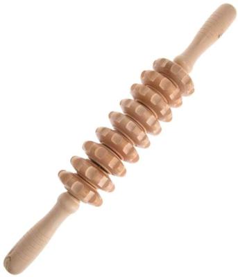 China 2021 Wholesale Healthy Handheld Muscle Release Roller Wooden Massage Roller With Massage Trigger Point for sale