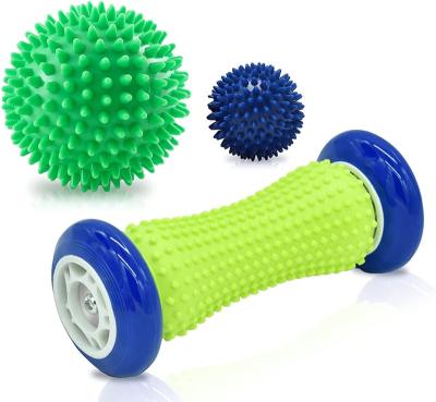 China 2021 Comfortable Hot Selling Amazon Plastic Foot Massage Tool Spike Roller Ball Set For Plantar Fasciitis for sale