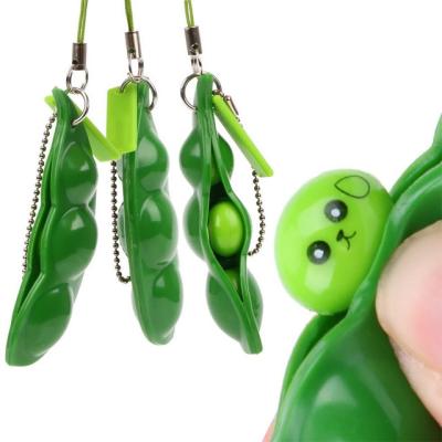 China Wholesale Custom Plastic Soft Fashionable Bean Stress Relieve Squishy Fidget Toy With Key Chain for sale