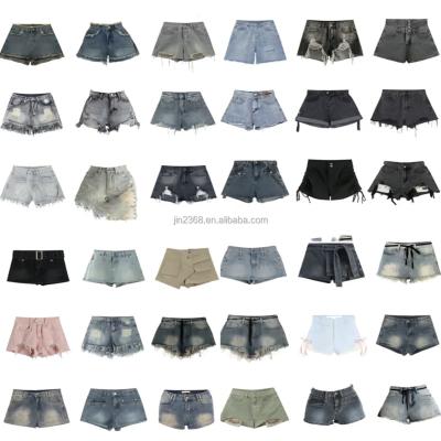 China Anti-wrinkle 2023 Summer New Short Jeans Tassel Bead Diamond Loose Hot Pants High Waist Short Pants Slimming Wide Leg Denim Shorts for Women for sale