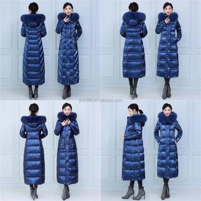 China Breathable Winter down cotton jacket new warm women's mid-length large fur collar padded coat for warm women for sale