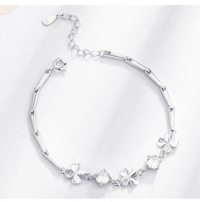 China Hot Selling Style Flower Adjustable 925 Sterling Silver Bracelet Lead Free And Nickel Free for sale