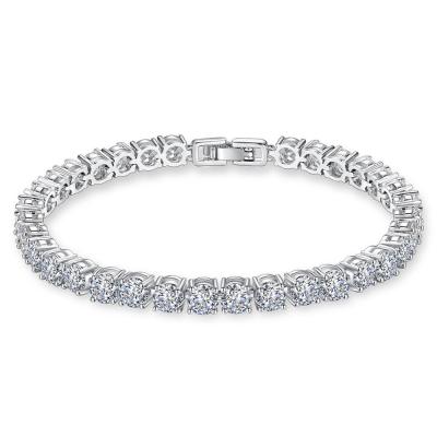 China LUOTEEMI CLASSIC Luxury Jewelry Women Classic Design AAA+ Around 0.5 Carat Cubic Zircon Diamond Tennis Bracelet for sale