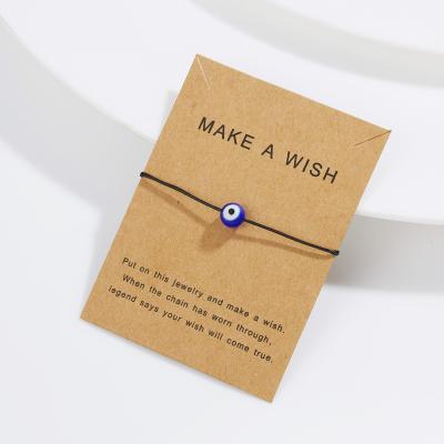 China Trendy Elegant Paper Card Hand - Woven Lucky Turkish Evil Blue Eye Rope Bracelet for sale