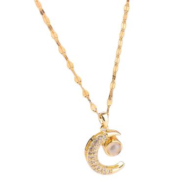 China No Nickel Lead Free High Quality Light And Simple Star And Moon Pendant Necklace For Personal Decoration for sale