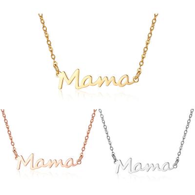 China No Nickel Lead Free 18K Gold Plated Stainless Steel Necklace For Mom Fashion Pendant Necklace for sale