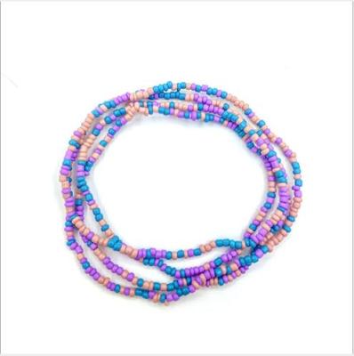 China First Party Bohemian Elastic Choice Beach Colorful Bohemia Style Rice Bead Waist Chain for sale