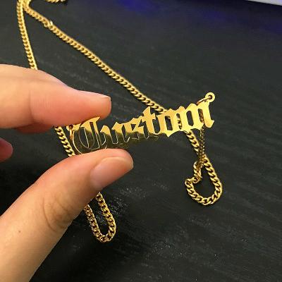 China Europe and America Personalized 14K Stainless Steel Letters Chain Jewelry Initials Pendants Letters Necklaces 18K Gold for sale