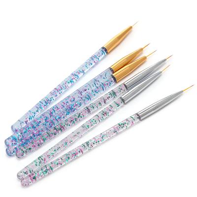 China Flower Pen Gel 3Pcs/Set 7/9/11mm Nail Art Brush Line Painting Drawing UV Polish for sale