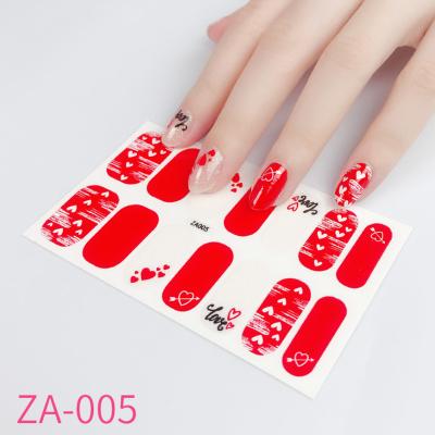 China Environmental Nail Wraps Gold Adhesive Nail Art Stickers Manicure Kits #2 Glitter 3D Polish Decals Full Tapes for sale