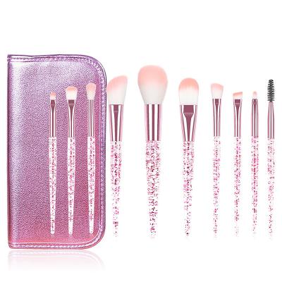 China 10pcs 2020 hot sale makeup brush skin-friendly Crystal Makeup Brushes Transparent Diamond Crystal Handle Foundation Blending Makeup for sale