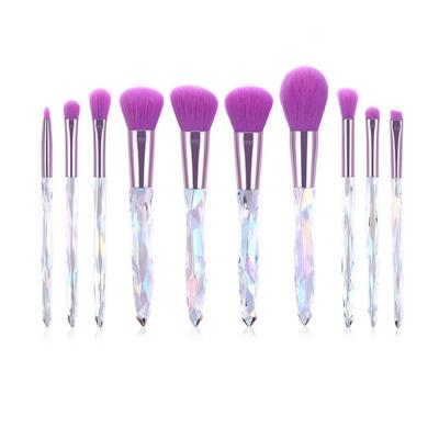 China 2020 Hot Selling OEM Customized Logo 10pcs Skin-Friendly Brushes Makeup Crystal Diamond Makeup Brush for sale