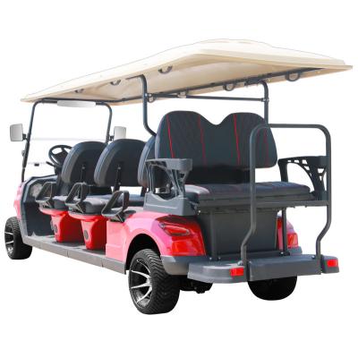 China Current Electric Quality Fully Enclosed New Trend Wholesaler 6+2 Seats Price 205/50-10 Electric Golf Cart Lithium Golf Cart 4 PAIRS for sale