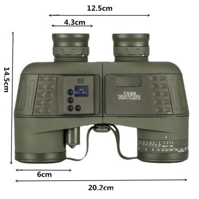 China High Power 10X50 long distance digital Electric compass marine HD Waterpoof FMC Lens BAK4 Prism Auto Focus binoculars for sale