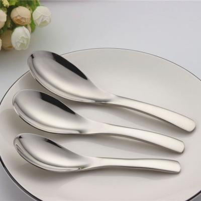 China Japanese Soup Spoons 18/8 Earl's Wholesale Original Silvery Original Melamine Japanese Soup Spoon Large 165mm Heavy Spoon Spoon for sale