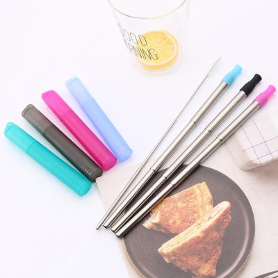 China Eco Telescopic Minimalist StrawsMetal Drinking Folding Portable Folding Creative Reusable Straw Set Stainless Steel Straw Set for sale