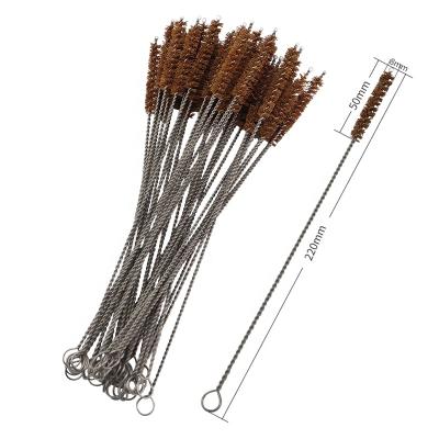 China Stainless Straw Coconut Brush Cleaners Straw 230mm Sustainable / Bamboo Small Brush Cleaners for sale