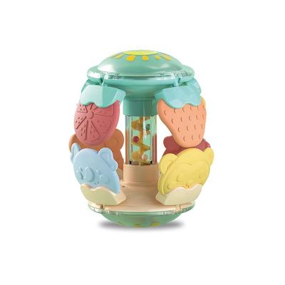 China ABS+PP+TPU Colorful Plastic Carousel Music Box Hand Drum Teether Ball Musical Toy For Baby Toddler for sale