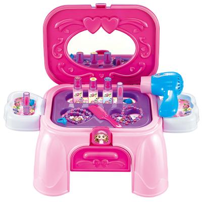 China 2 in 1 Plastic Children's Storage Toy Set Girl Beauty Set Pretend Make Up Toy Set 32x26x19 cm for sale