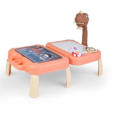 China Intelligence Dinosaur Projection Enrollment Board Plastic Educational Suitcase Led Drawing Tablet Drawing Toy For Children for sale