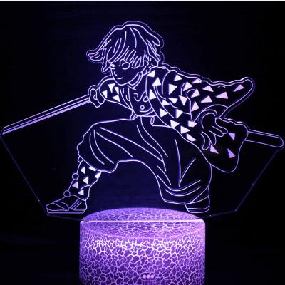 China Cartoon Toy Best Gifts 7 Colors Desk Decor Lamp Japanese Anime 3d Slayer Manga Led Night Light Demon Lamp for Demon Slayer Fans for sale