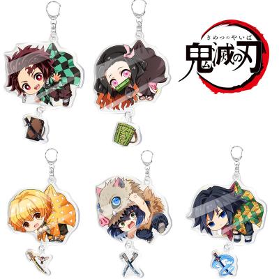 China Carry Hot Sale Anime Character Tanjirou Demon Slayer Jewelry Nezuko Pendant Acrylic Key Chain for sale