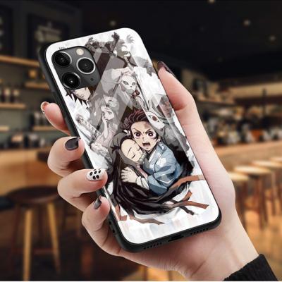 China Anime Demon Slayer Phone Accessories Shockproof Tempered Glass With TPU Back Cover For Mobile Phone DR-104 for sale