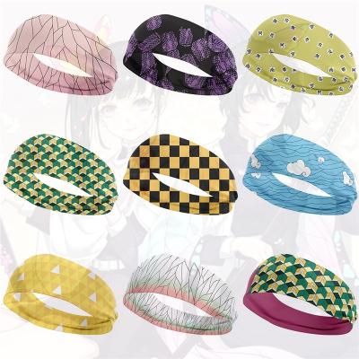 China Casual Costumes Anime Demon Slayer Cosplay Men and Women Headband Sports Hair Accessories Couple Holiday Girls Gift Small for sale