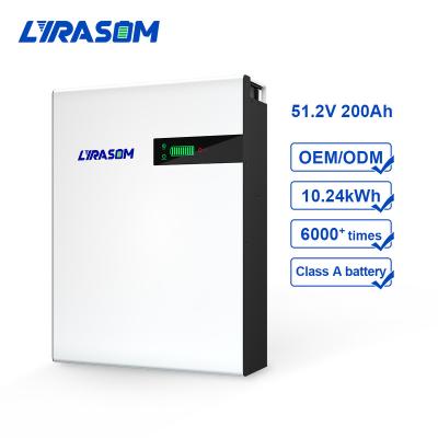 China Home Appliances Lyrasom Household Energy Storage Power Supply 51.2v  5.12kwh 6000cycle Lithium Battery for sale