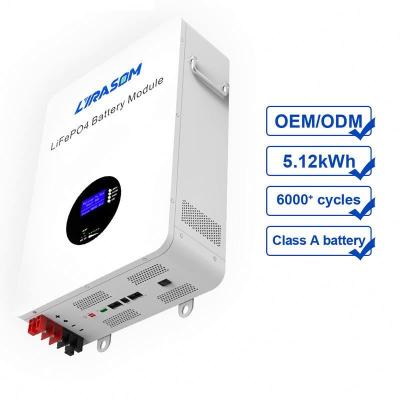 China Home Appliances Factory Solar Lifepo4 Battery Wall Mounted Household 48V 51.2V 200Ah Power Wall 10kwh Lithium Battery for sale