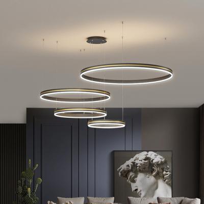 China Unique Contemporary Minimalist Shape +high Grade LED Kitchen Dining Ring Hanging Modern Led Pendant Lights for sale