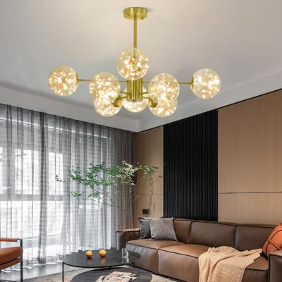 China Modern Luxury Light Romantic Pendant Glass Ball LED Chandelier Not Just Lamp But Art Hotel Home Living Room for sale