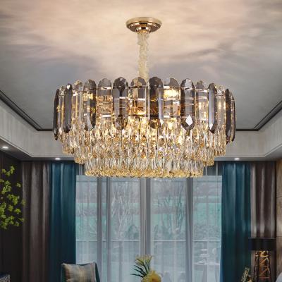 China Crystal Pendant Light Unique Modern Led Chandelier Design High Grade Steel+ K9 Nordic Black Crystal Home Energy Saving for sale