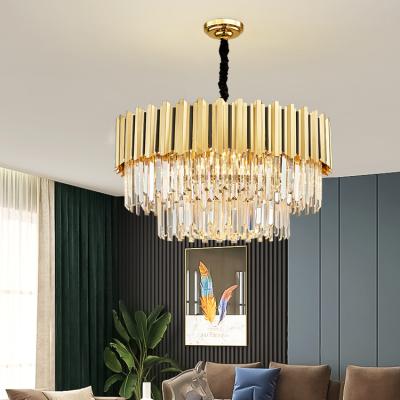 China High Grade Steel+ K9 Crystal Nordic Modern Home Lighting Living Room Crystal Lamps Dining Room Led Chandelier for sale