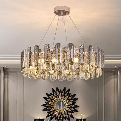 China Creative Customized Hotel Crystal Led Chandelier Decorative Luxury High Grade Steel+ K9 Villa Pendant Light for sale