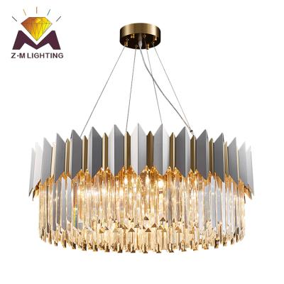 China High Grade Steel+ K9 Cake Series Luxury Hotel Crystal Chandelier Modern LED Bedroom Soft Home Pendant Lamp for sale