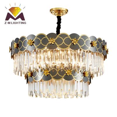 China Luxury Stainless Steel Crystal Hotel Villa Home Led Chandelier Large Size Customizable High Grade High Grade Steel+ K9 Crystal for sale