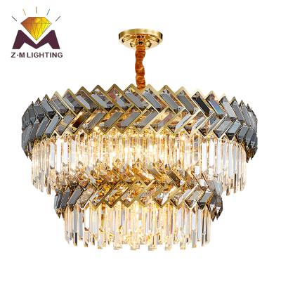 China Dining Hall K9 Crystal Led Beautiful High Grade Steel+ K9 Crystal New Design Chandelier Pendant Light for sale