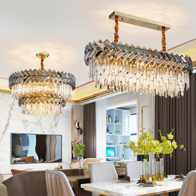 China 2021 New High Grade Steel+ K9 Crystal Square Hotel Hall Design Luxury Crystal Led Hanging Chandelier Lamp for sale