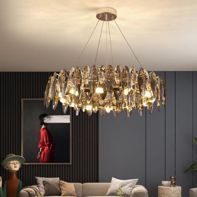 China Modern Crystal Hotel Hall Decorative Luxury LED Crystal Led Chandelier Pendant Light of high grade steel+ K9 project for sale