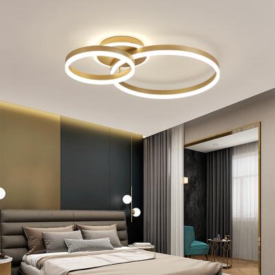 China Home Bedroom Luxury Creative Feather High Grade LED Dimmable Ceiling Gold Led Lamp for sale