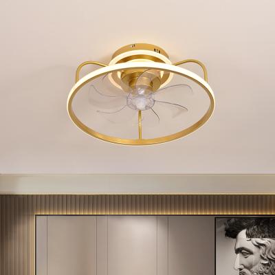 China High Grade Promotional Sale Fashion Decoration Gold Bedroom 120W LED Indoor Modern Ceiling Light With Fan for sale